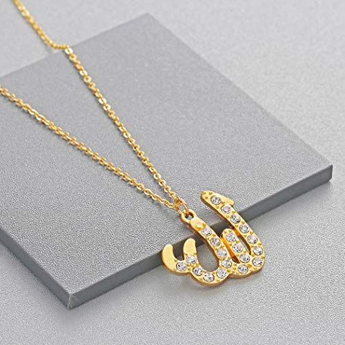 DADATU Islámica De Oro Allah Petite Collar Árabe Fe Religiosa Musulmana Árabe Kuran DOA Nombre De La Joyería Dios Colgante Collar Regalo Mujeres