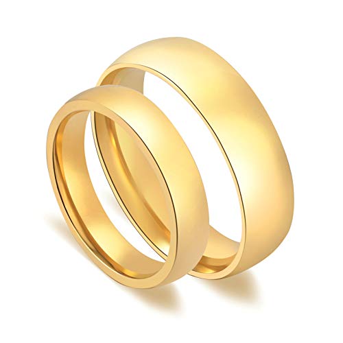 Daesar Anillos Pareja Acero Inoxidable Anillos Oro Compromiso Pareja Anillos Pareja Boda Anillos Compromiso Pareja Talla Mujer 9,5 Hombre 12