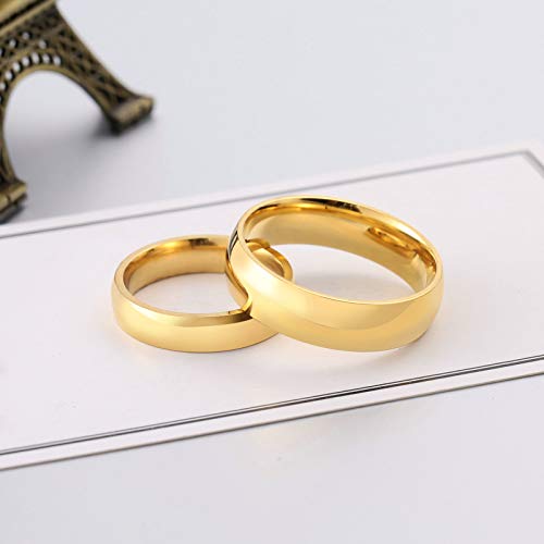 Daesar Anillos Pareja Acero Inoxidable Anillos Oro Compromiso Pareja Anillos Pareja Boda Anillos Compromiso Pareja Talla Mujer 9,5 Hombre 12