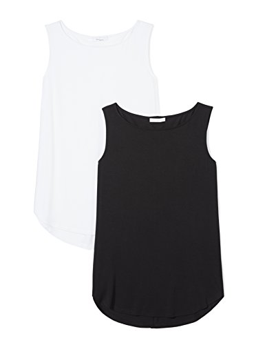 Daily Ritual Jersey Bateau-Neck Tank Top Camiseta, negro/blanco, L