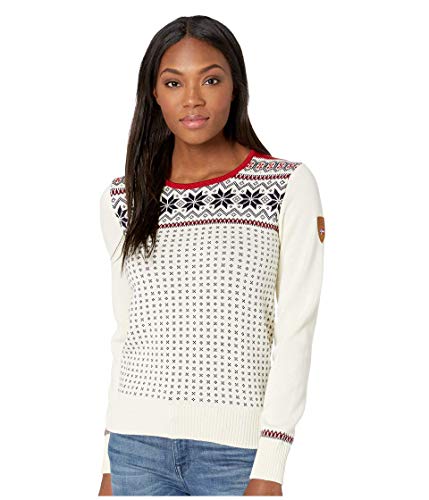 Dale of Norway - Jersey para Mujer Garmisch, Color Blanco Roto/Azul Marino/Frambuesa, Talla XL, 92601-A