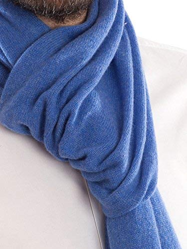 DALLE PIANE CASHMERE - Bufanda de 100% cachemira – para hombre/mujer. azul claro Talla única