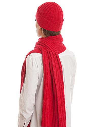 DALLE PIANE CASHMERE - Bufanda y sombrero mezcla de cachemira - Mujer/Hombre, Color: Rojo, Talla única