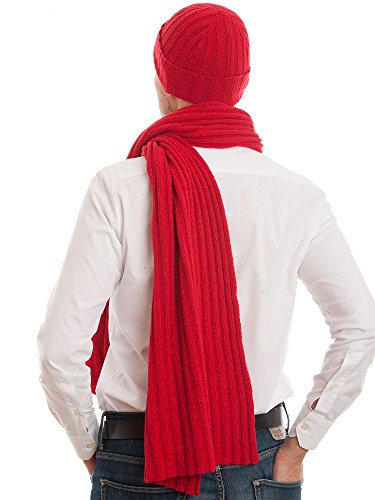 DALLE PIANE CASHMERE - Bufanda y sombrero mezcla de cachemira - Mujer/Hombre, Color: Rojo, Talla única