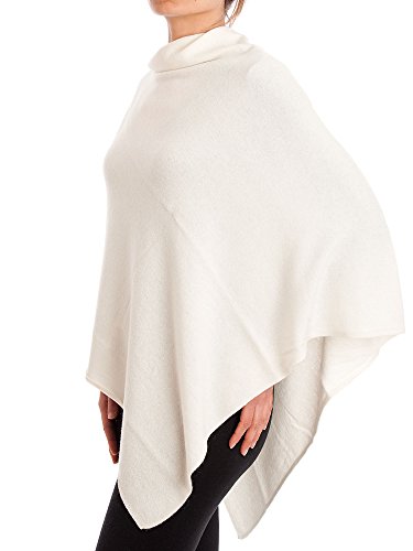 DALLE PIANE CASHMERE - Poncho Mezcla de Cachemira - Mujer, Color: Blanco, Talla única