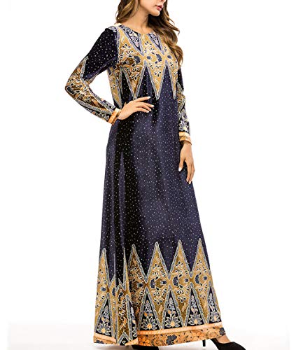 Dama Ropa Musulmana Vestidos Largos - Vestimenta de Manga Completa Mujer Invierno Arabe Islámico Ramadán Prenda de Vestir 4XL