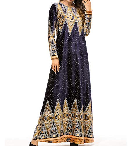 Dama Ropa Musulmana Vestidos Largos - Vestimenta de Manga Completa Mujer Invierno Arabe Islámico Ramadán Prenda de Vestir 4XL