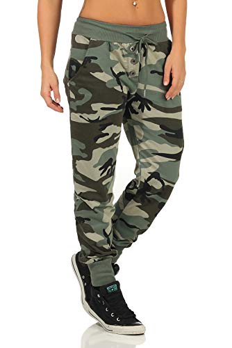 Danaest Pantalones deportivos de camuflaje para mujer (359) Ejército. L