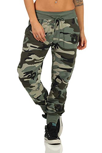 Danaest Pantalones deportivos de camuflaje para mujer (359) Ejército. L