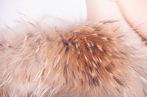 Dancel - Bufanda de pelo de mapache auténtico, para mujer, para cuello de abrigo o borde de capucha, 80 x 13 cm