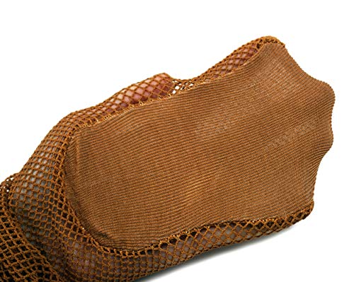 DANCEYOU Medias Rejilla Baile Profesional Pantimedia de Red Sexy para Niña y Mujer Marrón L/XL