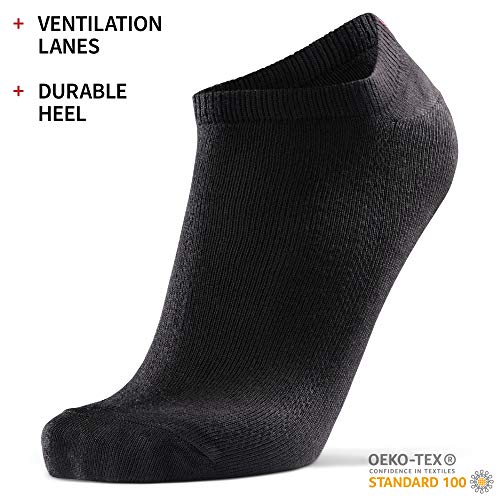 DANISH ENDURANCE Calcetines Cortos de Bambú para Hombre y Mujer Pack de 6 (Negro, EU 39-42)