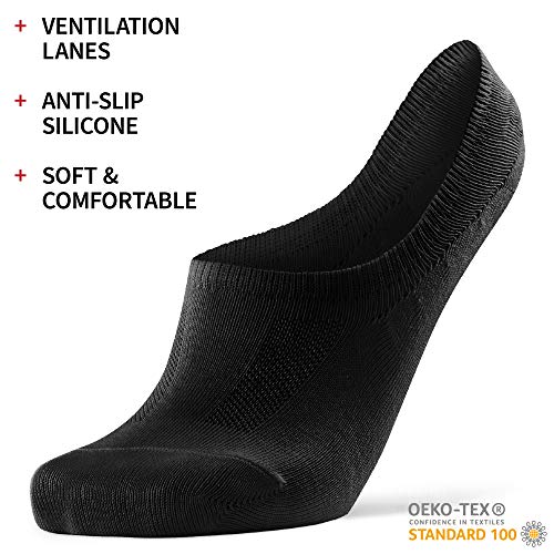 DANISH ENDURANCE Calcetines Cortos e Invisibles para Hombre y Mujer (Negro, EU 35-38)