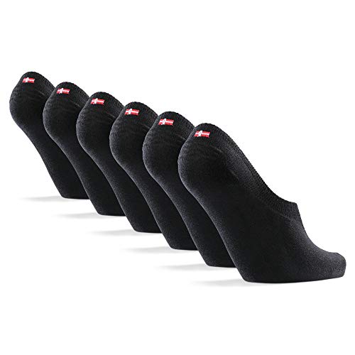 DANISH ENDURANCE Calcetines Cortos e Invisibles para Hombre y Mujer (Negro, EU 35-38)