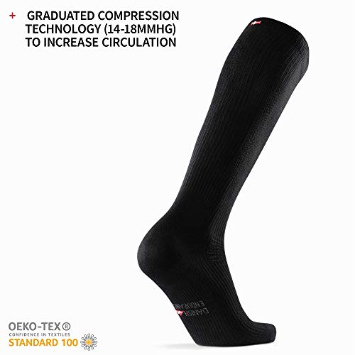 DANISH ENDURANCE Calcetines de Compresión de Algodón Orgánico Pack de 1 (Negro, EU 43-47)