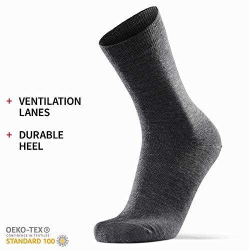 DANISH ENDURANCE Calcetines de Lana Merino 3 Pares (Gris, EU 39-42)