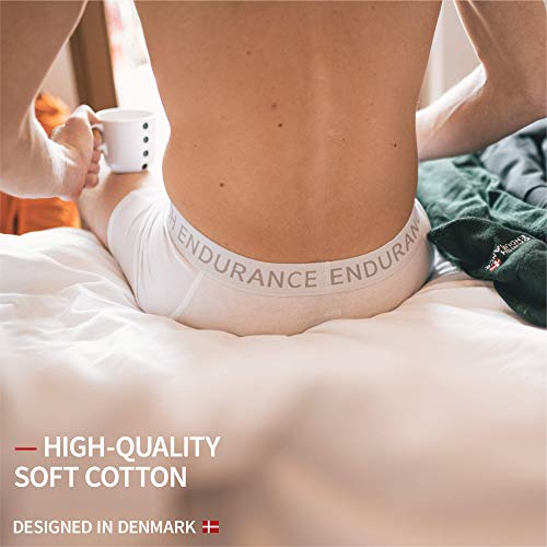 DANISH ENDURANCE Calzoncillos Bóxers de Algodón para Hombre, Ropa Interior, Elásticos, Ultrasuaves, Pack de 6 (Negro, S)