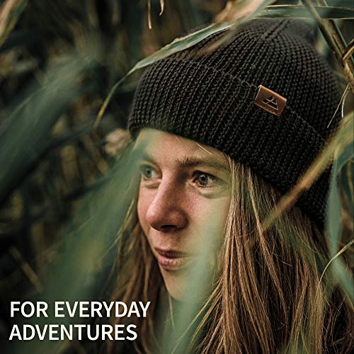 DANISH ENDURANCE Gorro Beanie de Lana Merina para Hombre y Mujer, Suave y Elástico, con Materiales Reciclados (Negro)