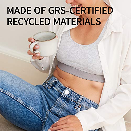 DANISH ENDURANCE Sujetador Mujer en Coton organico Pack de 3 (Multicolor (1 x Negro, 1 x Gris, 1 x Azul), Medium)