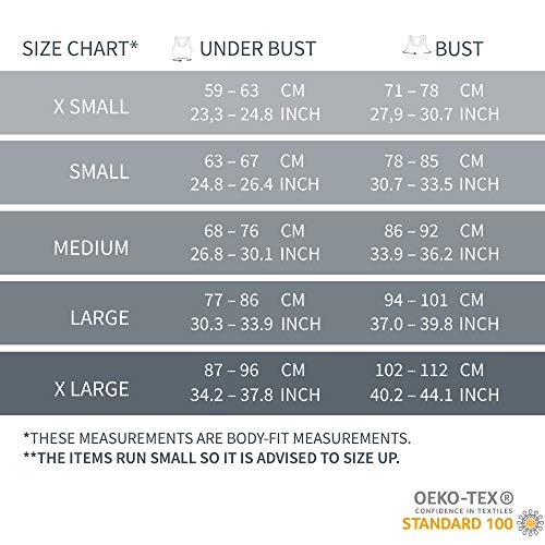 DANISH ENDURANCE Sujetador Mujer en Coton organico Pack de 3 (Multicolor (1 x Negro, 1 x Gris, 1 x Azul), Medium)