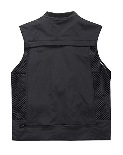 Daoba Chaleco de Pesca Sin Mangas con Malla Respirable Multi-Bolsillos Chaleco para Hombres para Fotografía Caza