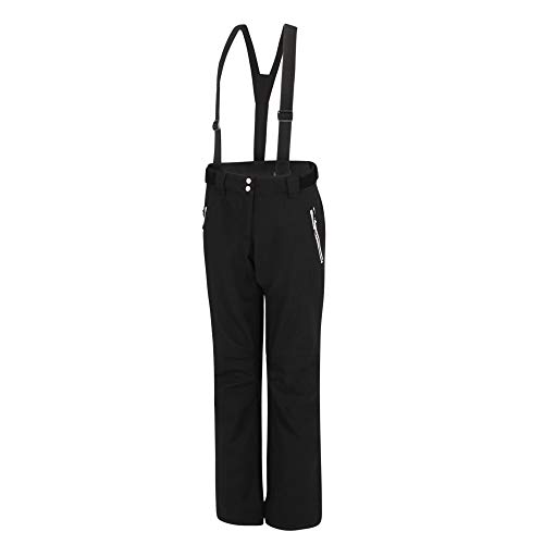 Dare 2b Effused Pant Waterproof & Breathable Articulated Comfort Knee Ski & Snowboard Salopette Trousers with High Backed Waist and Integrated Snow Gaiters Pantalones de esquí, Mujer, Negro, 34