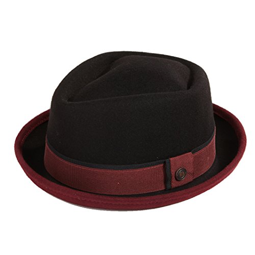 DASMARCA Edward Negro/Rojo Sombrero de Copa Baja Winter Wool - M