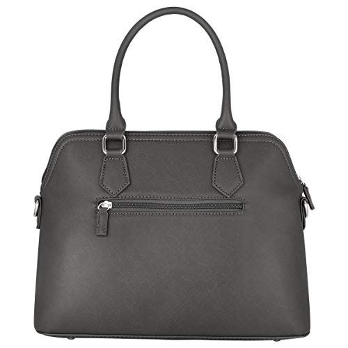 David Jones - Bolso de Mano Bugatti Mujer - Bolso Bandolera Hombro Cuero PU - Tote Mensajero Señora Multicolor Rayas PU - Shopper Mediano Bolera Piel - Satchel Moda Trabajo Diario Vida - Gris Oscuro