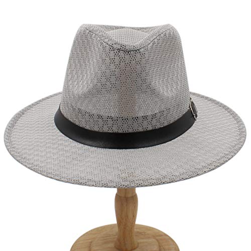 DAZHE Hermoso Sombrero for el Sol, Sombrero de Verano for Mujer, Sombrero de Panamá Unisex 2018, Gorro de Paja de Playa, Sombrero de Playa de mar (Color : Gray, Size : 56-58cm)