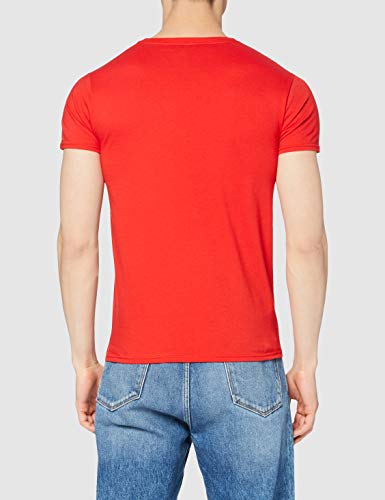 DC Comics - Camiseta de Flash con cuello redondo de manga corta para hombre, Rojo, Small