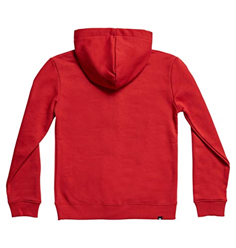 DC Shoes Star-Sudadera con Capucha Y Cremallera para Chicos, Niños, Racing Red/Snow White, 14/L