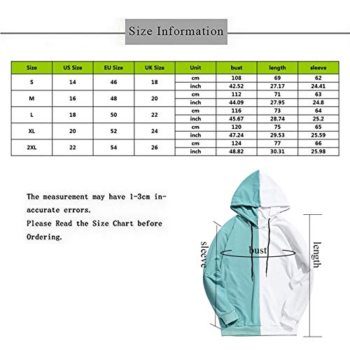De Manga Larga De Los Hombres Sudaderas Con Capucha De La Mitad Negro Medio Blanco Fresco Llano Sudaderas Con Capucha De Los Hombres De Retazos