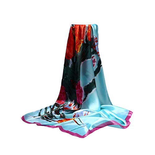 DEBAIJIA Mujeres Seda Bufanda Chales Envolturas Pañuelo Suave Bufandas 110 * 110 cm
