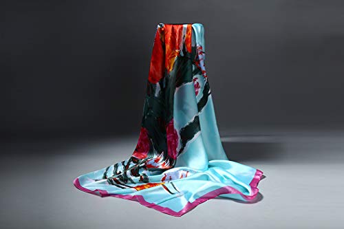 DEBAIJIA Mujeres Seda Bufanda Chales Envolturas Pañuelo Suave Bufandas 110 * 110 cm