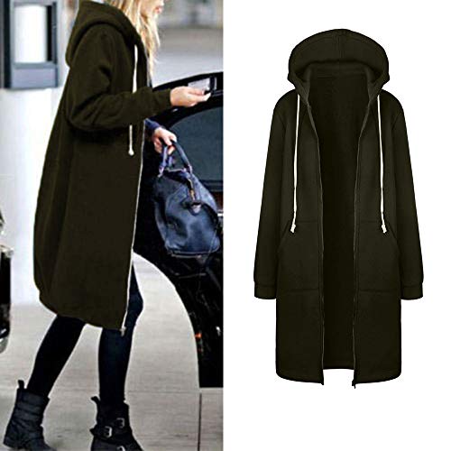DEELIN Abrigo De Gran TamañO, 2018 Invierno De Las Mujeres CáLidas De Color SóLido Cremallera Abierta Sudadera con Capucha Chaqueta Larga Capa Tops Outwear En La Chaqueta De Invierno Abrigo Abrigos