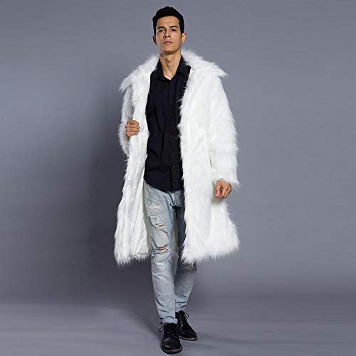DEELIN Abrigo De Piel De Gran TamañO De Los Hombres, 2018 Invierno Moda Informal Caliente Piel Gruesa Cuello Chaqueta Chaqueta De Piel SintéTica Abrigo Cardigan Chaqueta De Felpa Abrigo