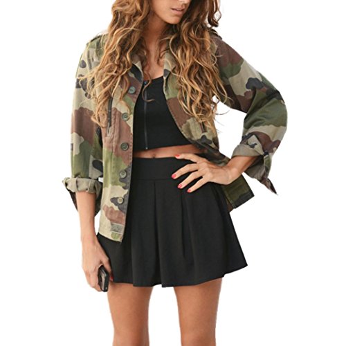 DEELIN Chaqueta De Camuflaje De Las Mujeres Hermosas Chaqueta Chaqueta Casual De OtoñO E Invierno Chaqueta De La Calle (M, Camuflaje)