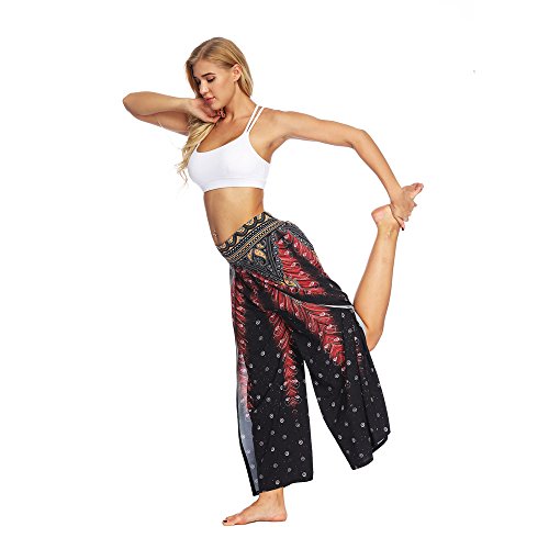 DEELIN Pantalones De Yoga para Mujer Estilo TailandéS ImpresióN Digital Pantalones Sueltos De Yoga Baggy Boho Aladdin Jumpsuit Harem Pants