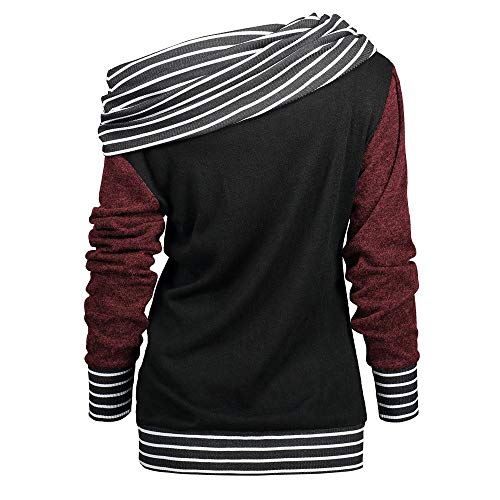 DEELIN SuéTer De Manga Larga De Las Mujeres De Gran TamañO, 2018 La Personalidad De Cuello Colgado De Manga Larga Rayas Jersey BotóN Camisa Tops