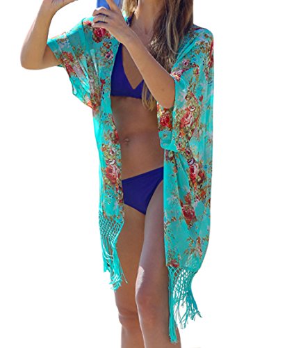 DELEY Mujeres Gasa Kaftan Cardigan Bikini Cover En Vestido De Playa Trajes De Baño