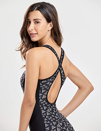 DELIMIRA Traje de Baño de Una Pieza Estampado Cruzar Atrás con Relleno para Mujer Multicolor #30 50