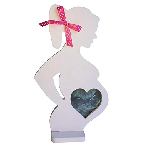 Dengofng Suministros de Boda con Cinta 3D Mujeres Embarazadas Simulación sonograma Marco de Fotos Cuadros de Madera Marcos de Recuerdo para bebés de Escritorio