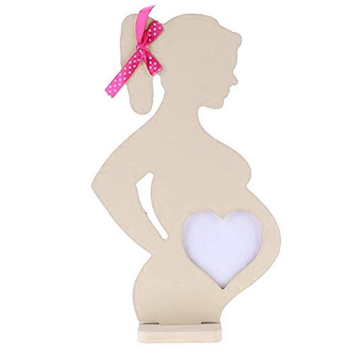 Dengofng Suministros de Boda con Cinta 3D Mujeres Embarazadas Simulación sonograma Marco de Fotos Cuadros de Madera Marcos de Recuerdo para bebés de Escritorio