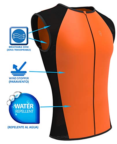 Deportes Hera Ropa Ciclismo Chaleco Paraviento Wind Stopper y Repelente al Agua Ciclistas Hombre