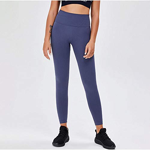 Deportivos Leggins con Bolsillos para,Mallas atléticas para Entrenamiento con Control de Abdomen, Mallas de Yoga para Ejercicios sin Costuras a Prueba de Sentadillas para Mujer, Color Lila