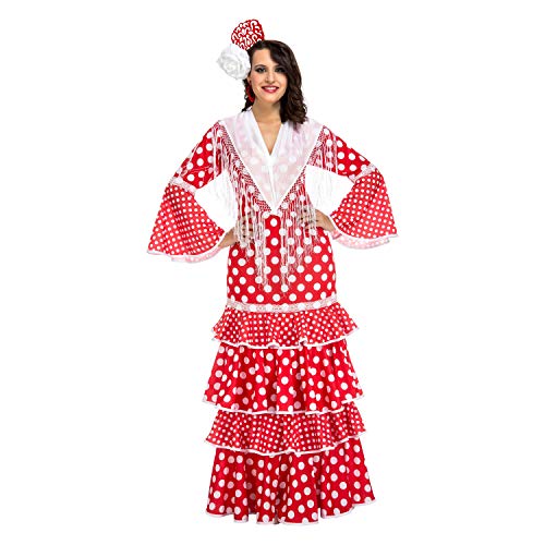 Desconocido My Other Me-203847 Disfraz de flamenca Sevilla para mujer, color rojo, S (Viving Costumes 203847)