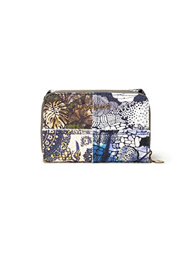 Desigual Accessories Fabric Medium Wallet, Tamaño Mediano. para Mujer, Negro, U