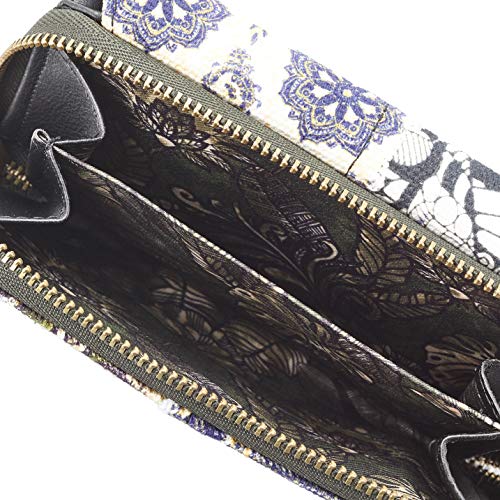 Desigual Accessories Fabric Medium Wallet, Tamaño Mediano. para Mujer, Negro, U