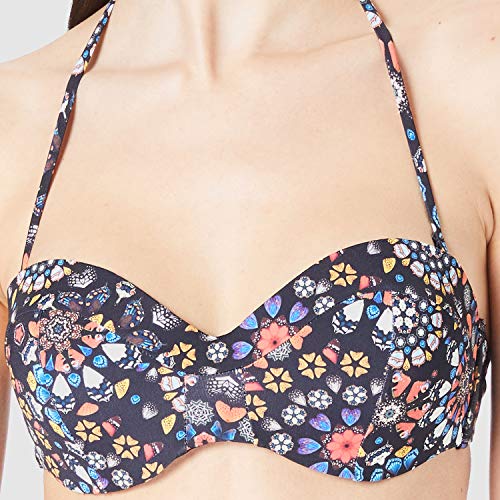 Desigual Biki_Bahamas Parte Superior de Bikini, Negro, M para Mujer