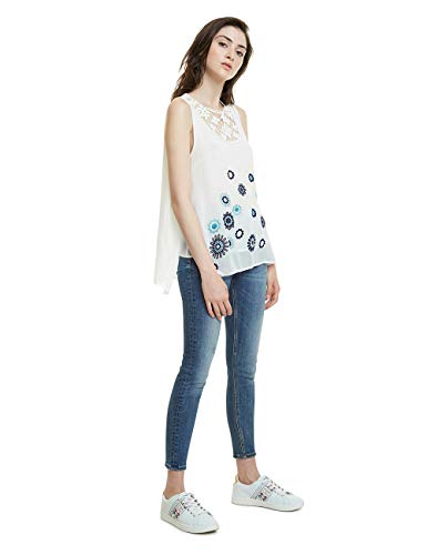 Desigual BLUS_TEBAS, Blanco (Blanco 1000), M para Mujer